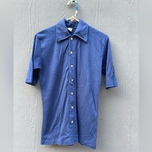 Vintage Trivoli by Spotwood 70s Men’s Blue Button Down Polo Size SM/MD